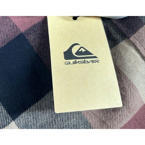 Quiksilver Plaid Flannel Button-Up Shirt Men's Small Long Sleeve NEW - Picture 7 of 8
